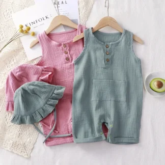 Baby Muslin Summer Set with Hat (2-Piece)