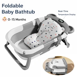 Foldable Baby Bath Tub with Support Cushion